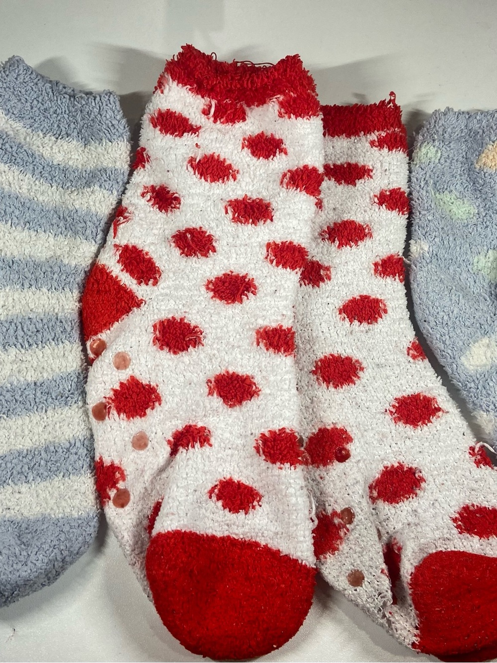 Cozy Red Dot Fuzzy Socks - Men
